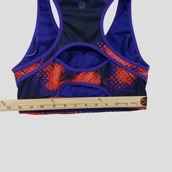 Athleta Double Dare Sports Bra Electro Splatter Print Size M - Picture 7 of 8